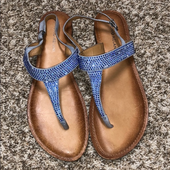 ANTONIO MELANI Shoes - Antonio Melani Sparkle Blue Sz 9 BREAZEY Sandal